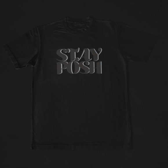 ORIGINAL Other - Comfy Black "STAY POSH" Logo Short Sleeves Tee Shirt Size Large
